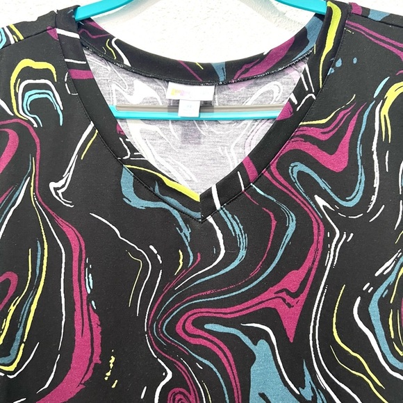 LuLaRoe Black Dress with Colorful‎ Swirl Pattern XL - Picture 5 of 9